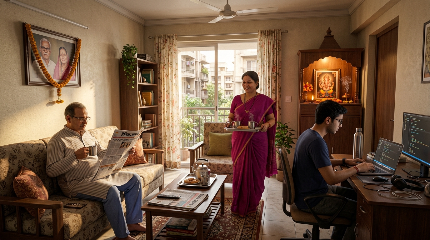 Family Living Room Scene